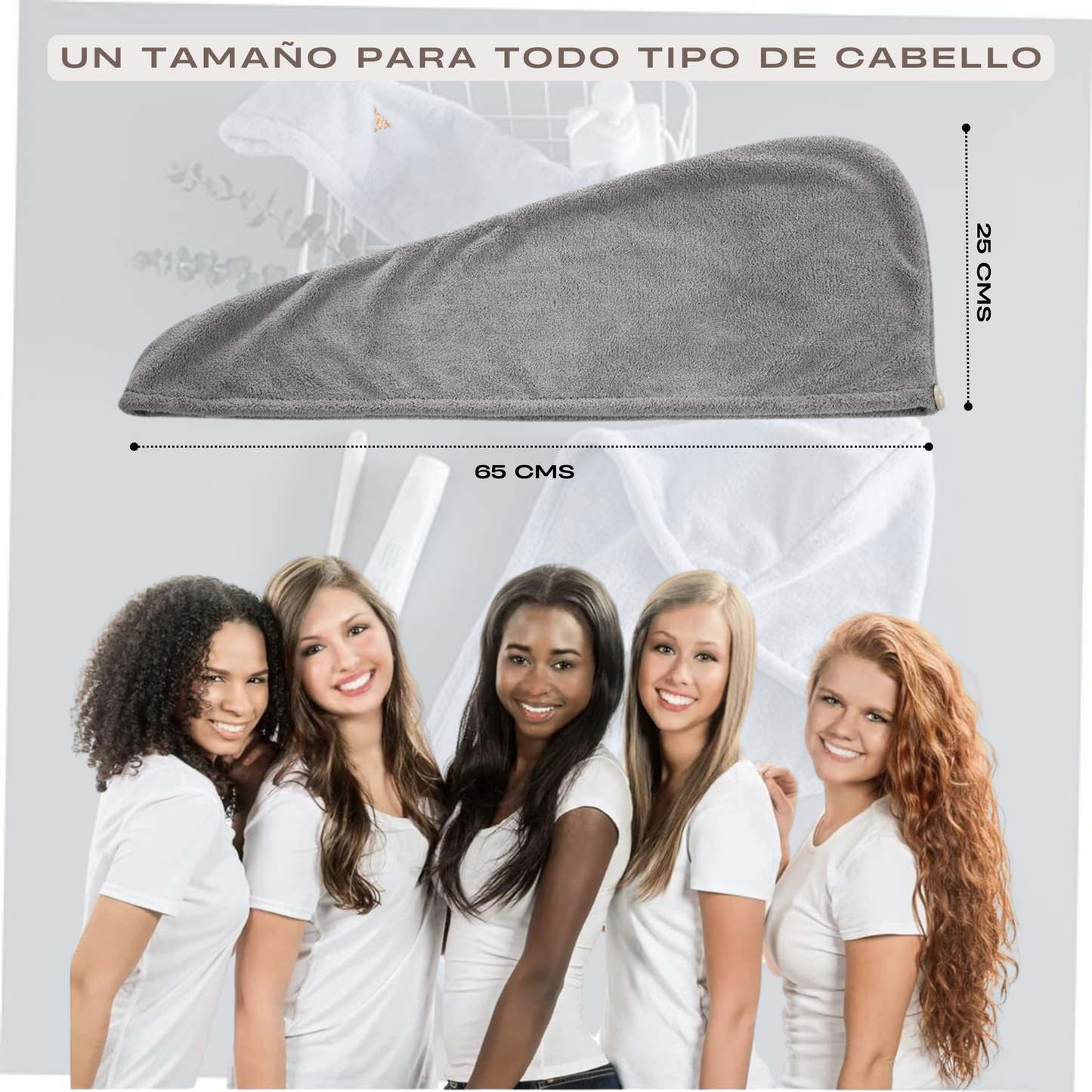 TOALLA MICROFIBRA CABELLO SECADO RAPIDO